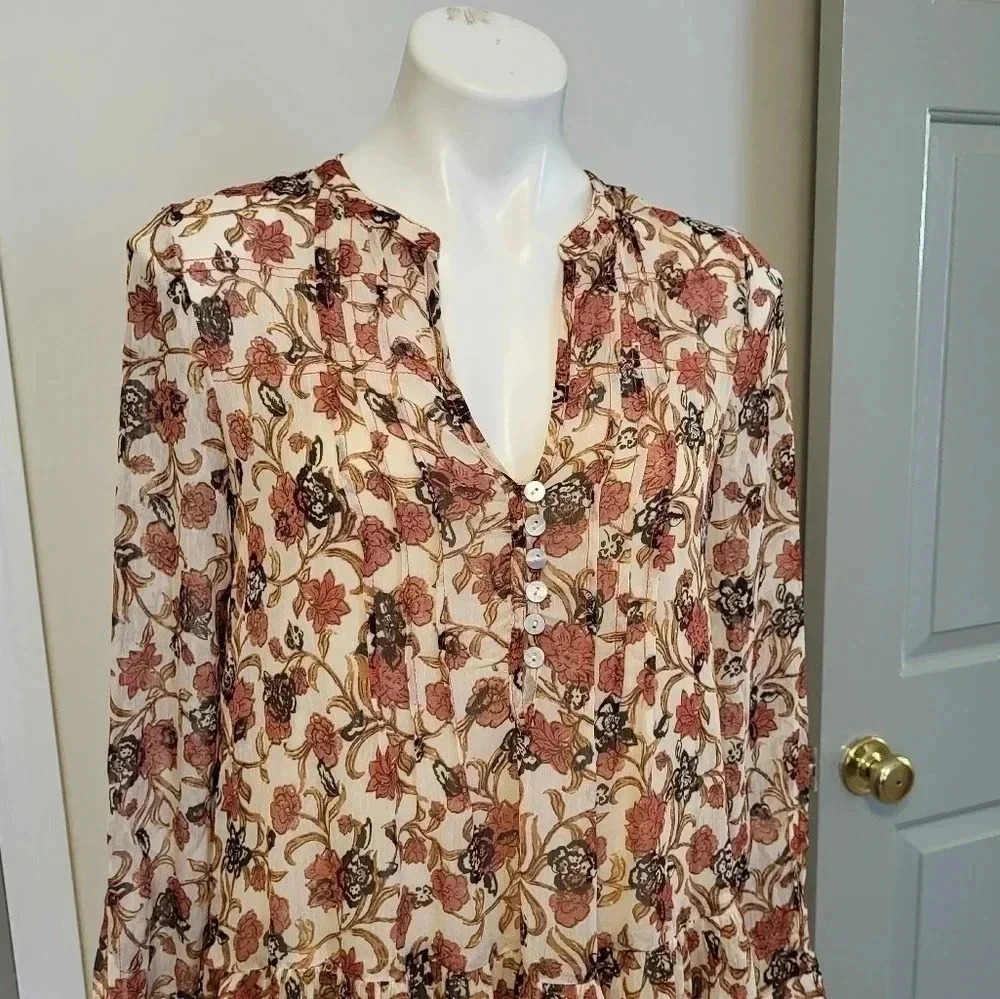Free People See It Through Flo in Tea Combo Floral Maxi Dress (XS)NWT - Picture 9 of 14